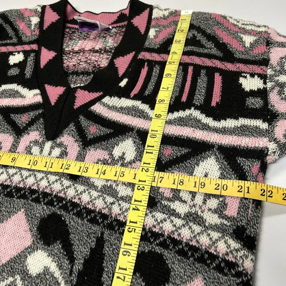 Vintage Cut 4 U Womens Oversized Sweater One Size Retro 80s Eclectic Funky Pink - Picture 7 of 9